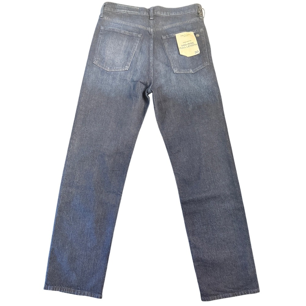 Rag & Bone The Hattie Mid-Rise Full Length Straight Leg Jeans Dark Wash - 30 - Picture 2 of 4